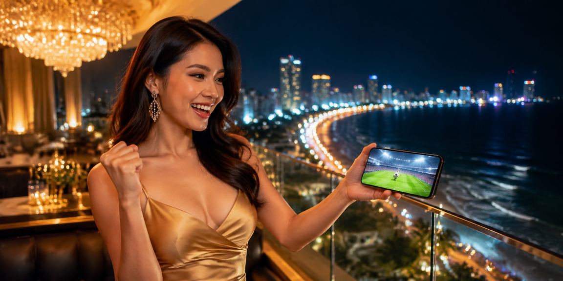 Người chơi casino trực tuyến trên điện thoại tại bãi biển Đà Nẵng