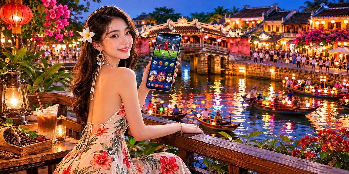 Người dùng tại Hội An nhâm nhi cà phê và theo dõi kết quả cá cược thể thao trực tuyến