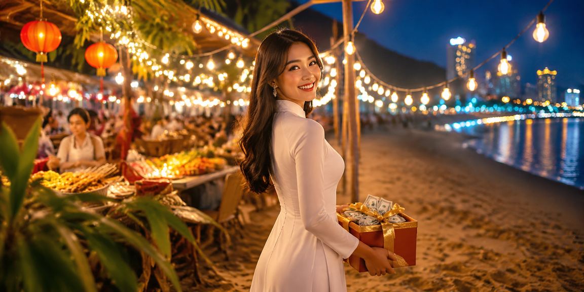 Phụ nữ mặc áo dài tại Vũng Tàu truy cập nền tảng game và cá cược trên điện thoại